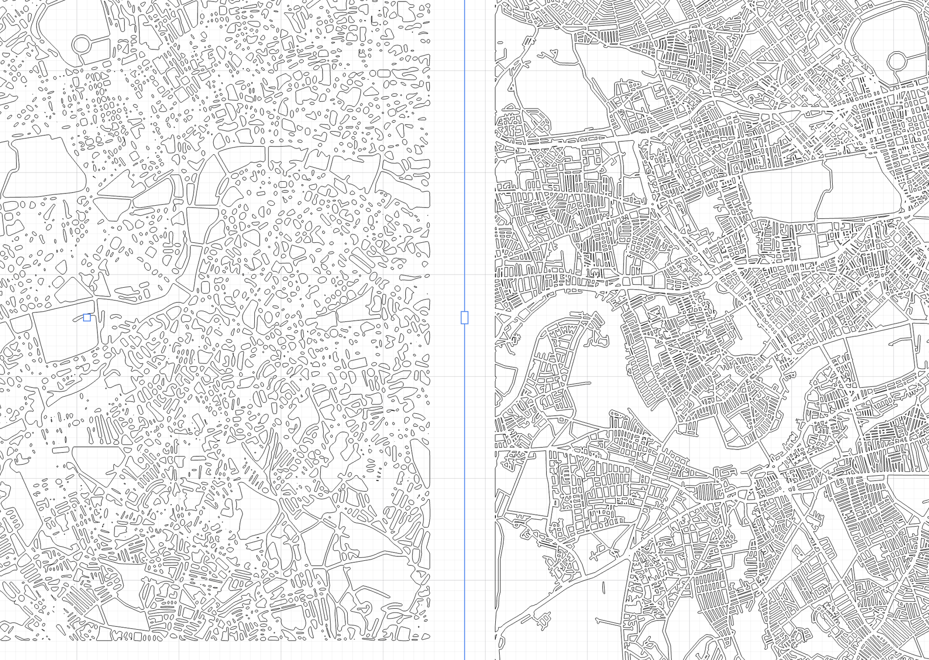 Vergleich einer verworrenen Trace und eines sauberen Maperivo-Exports